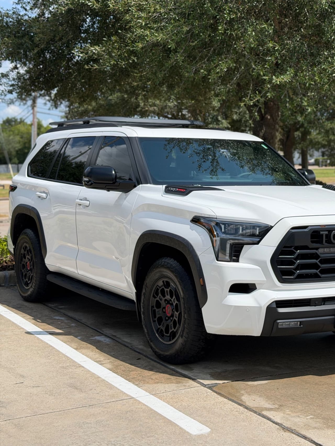 White Toyota Sequoia TRD Pro after a full detail